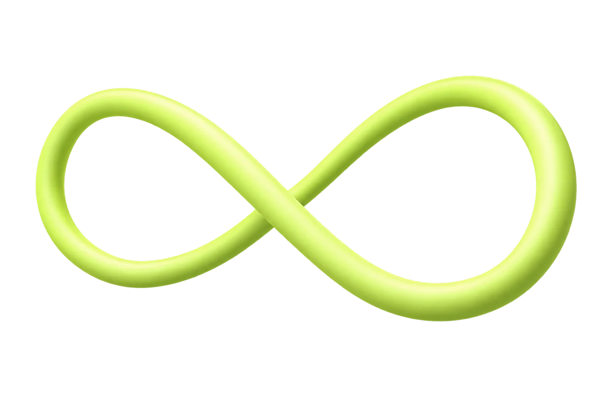 A simple pale-lime infinity loop